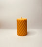 Pumpkin Harvest- Hand Crafted Orange 4 Oz. Spiral Pillar Candle (Scented)- CD-0012-TPS