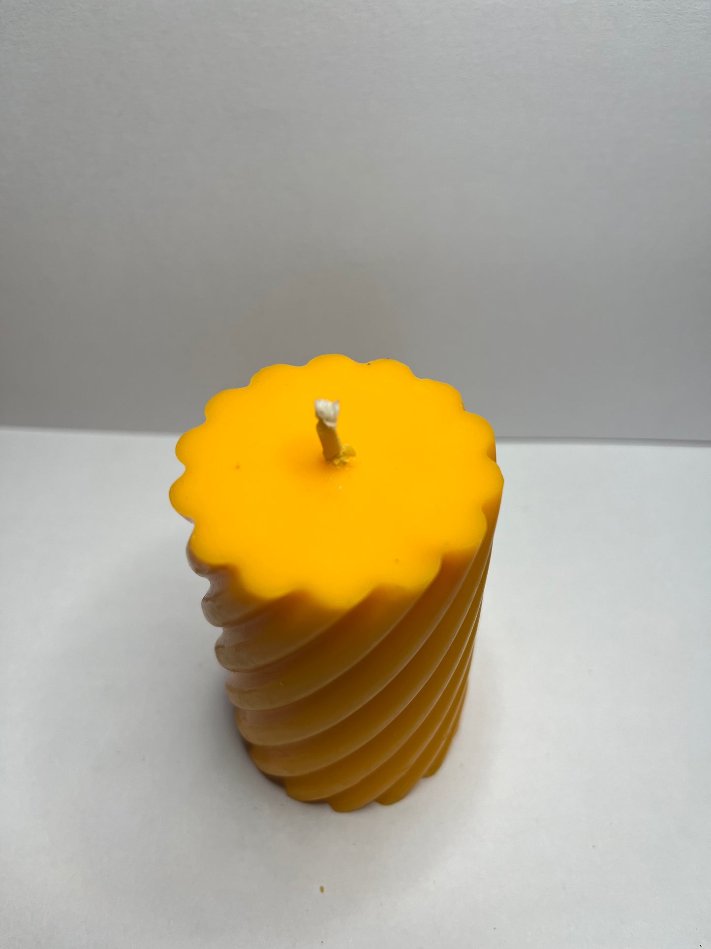 Sweet Pumpkin Patch- Hand Crafted Orange 4 oz Spiral Pillar Candle (Scented)- CD-0013-PSB