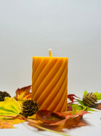 Hand Crafted 4 oz Soy Spiral Pillar Candle (unscented)